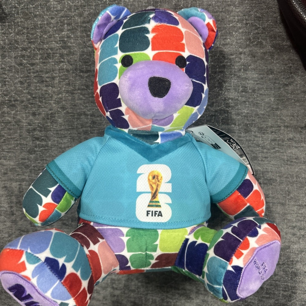 FIFA World Cup 2026 10-Inch Colorful Bear Plush - Official 2026 World Cup Rare